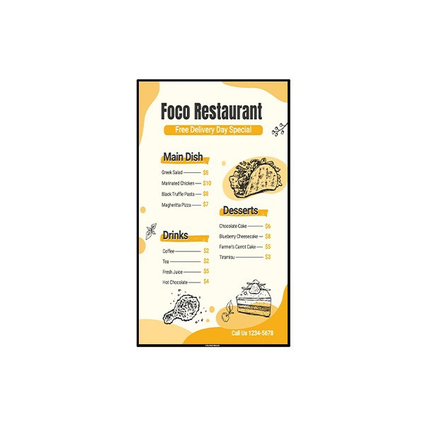 55" 4K Digital Menu Board factory